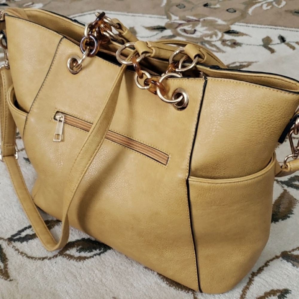 MKF Collection Rylee Tote Handbag Vegan Leather Multi-Functional Crossbody Bag